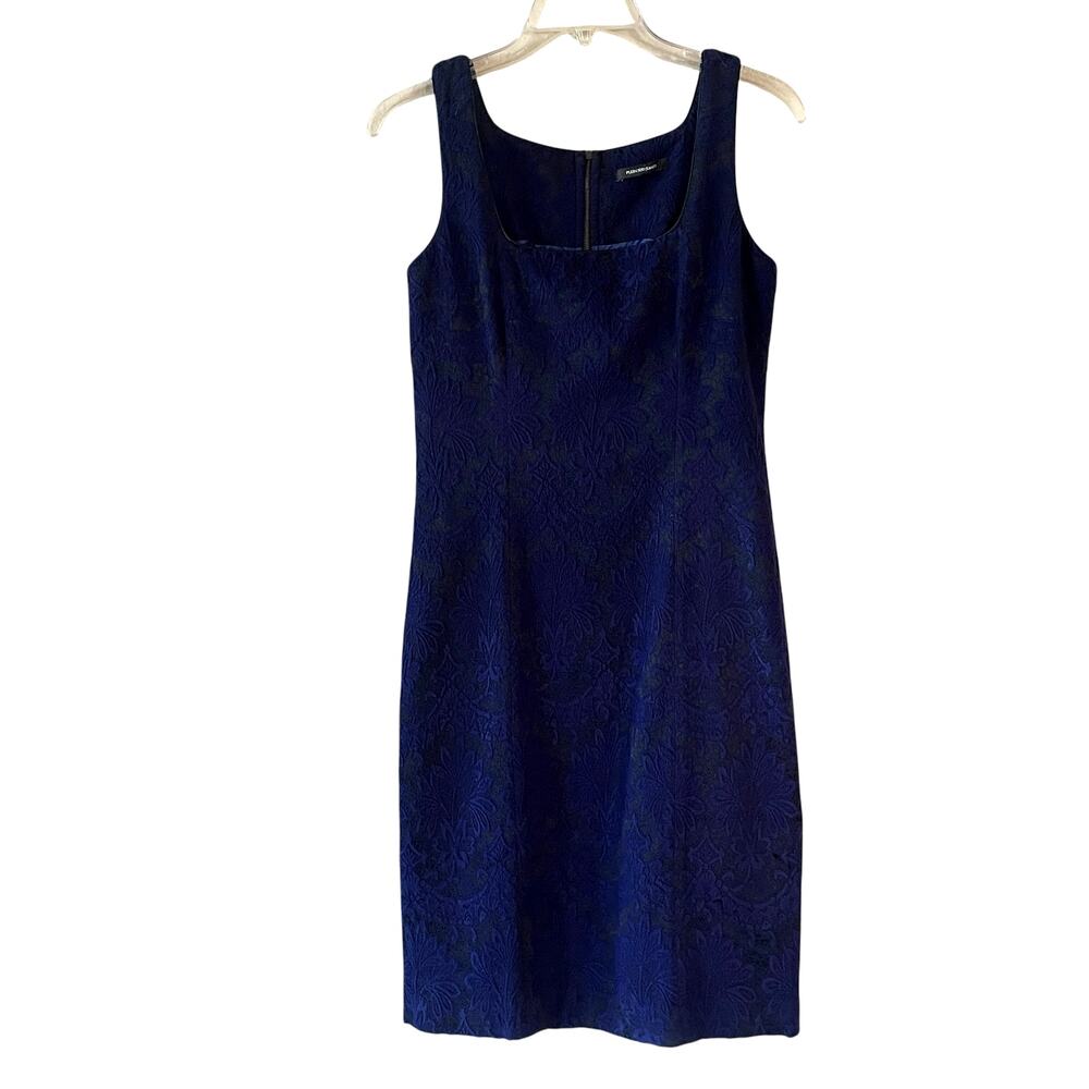 PLEIN SUD Size US 8 Purple Black Lace Sleeveless Full Back Zip Lined Dress Italy